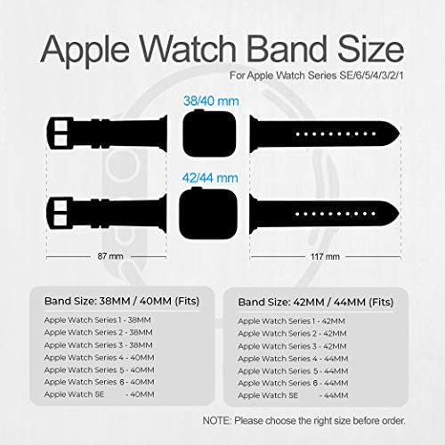 CA0032 Бел Тигар Кожа & Силикони Smart Watch Бенд Рака за Apple Види iWatch Големина 42mm/44mm/45mm