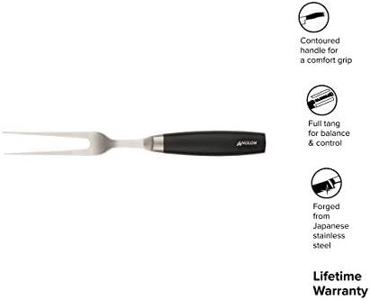 Anolon 47218 - Класичен - Резба Нож Set - 20 cm Slicer и Вилушка - Јапонски Челик - Трајни Изградба - Удобна Рачка